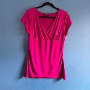 Y2K Going Out Top Women's Size Large Pink Purple Apt 9 Fitted Empire Waist